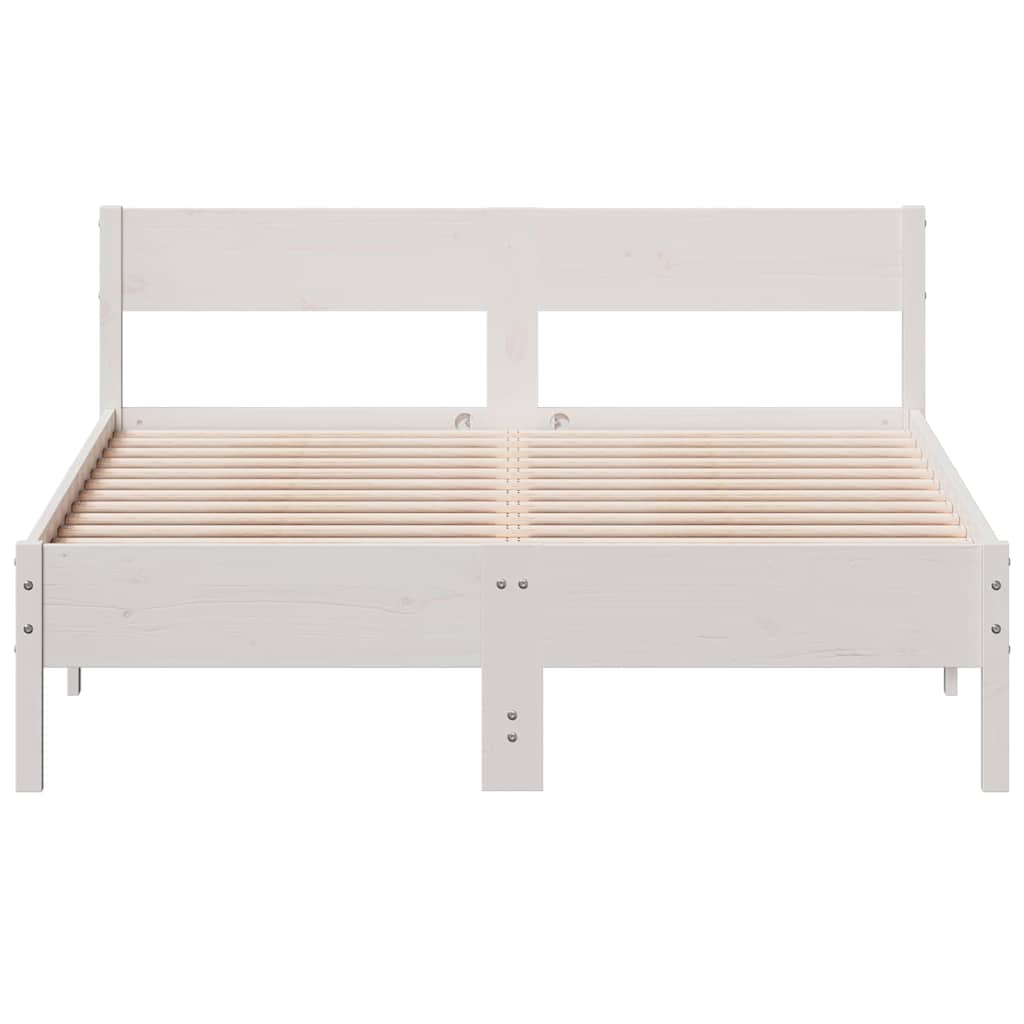 Letto senza Materasso Bianco 140x200 cm Legno Massello di Pino