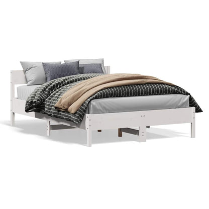 Letto senza Materasso Bianco 120x200 cm Legno Massello di Pino