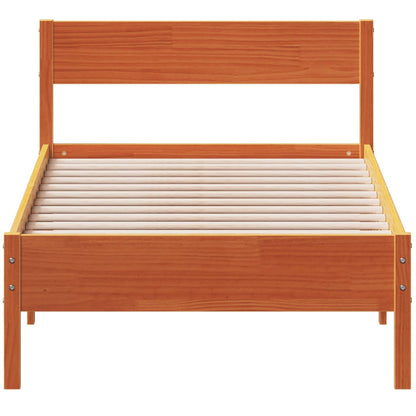 Letto senza Materasso Marrone Cera 100x200 cm in Legno di Pino
