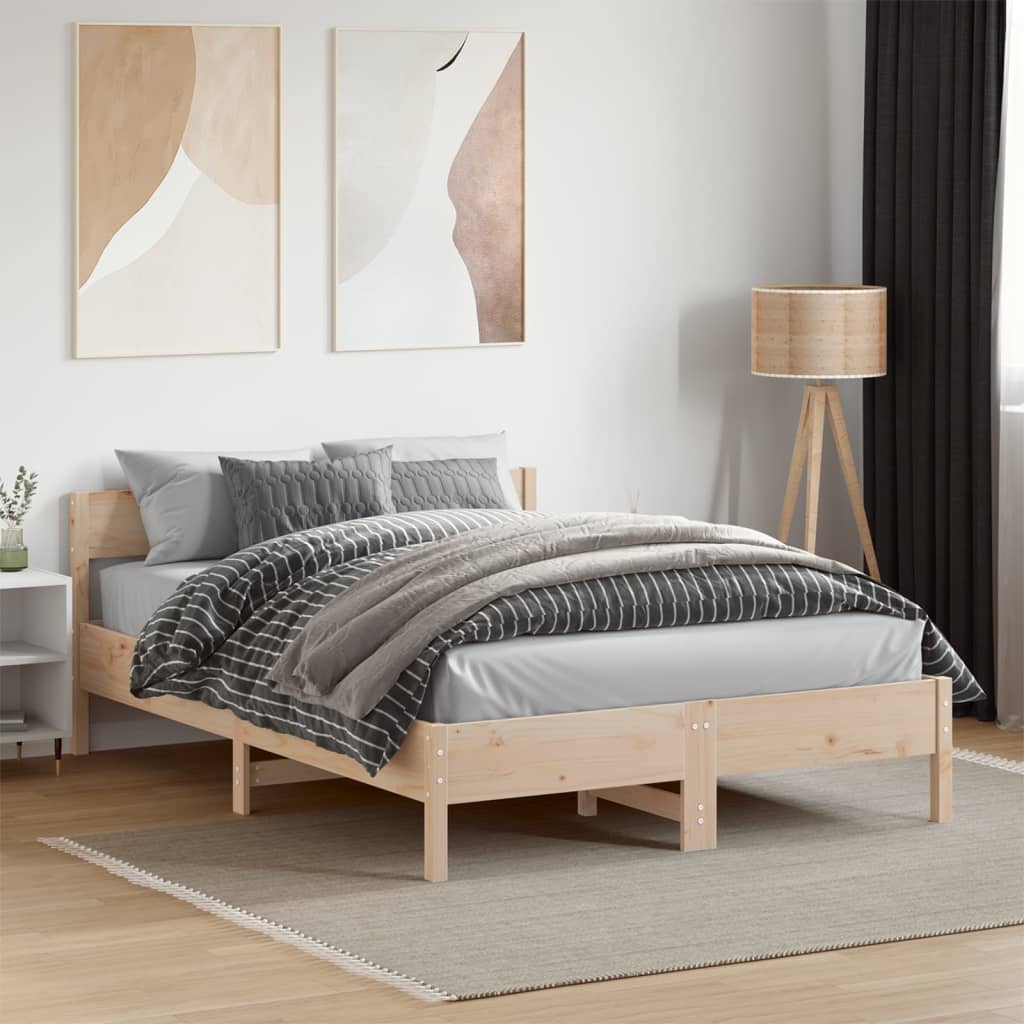 Letto senza Materasso 135x190 cm in Legno Massello di Pino