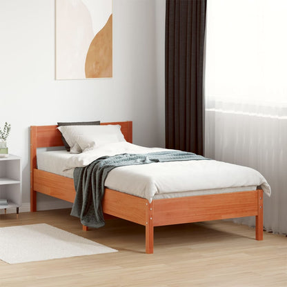 Letto senza Materasso Marrone Cera 90x190 cm in Legno di Pino