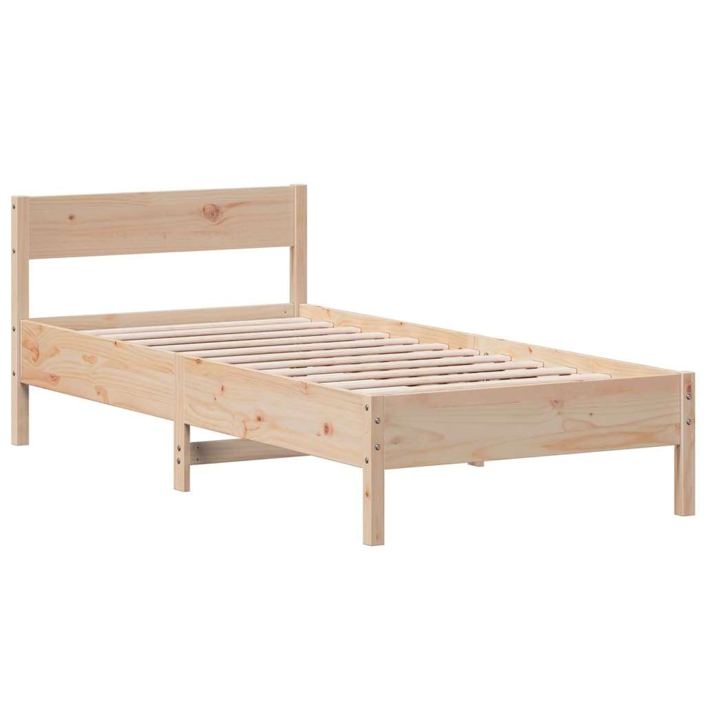Letto senza Materasso 75x190 cm in Legno Massello Pino