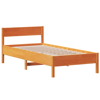 Letto senza Materasso Marrone Cera 75x190 cm in Legno di Pino