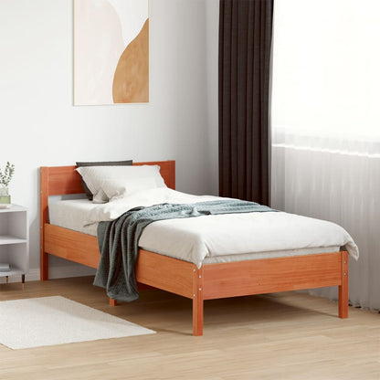 Letto senza Materasso Marrone Cera 75x190 cm in Legno di Pino