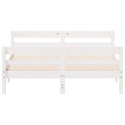 Letto senza Materasso Bianco 140x200 cm Legno Massello di Pino