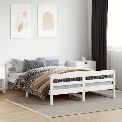 Letto senza Materasso Bianco 140x200 cm Legno Massello di Pino