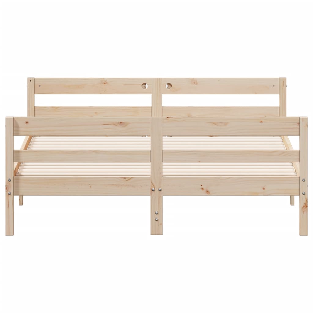 Letto senza Materasso 120x200 cm in Legno Massello di Pino
