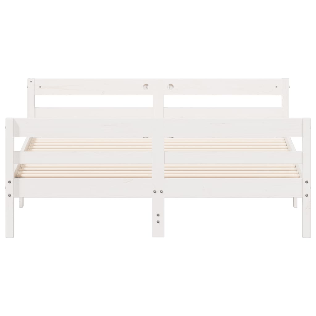 Letto senza Materasso Bianco 120x200 cm Legno Massello di Pino