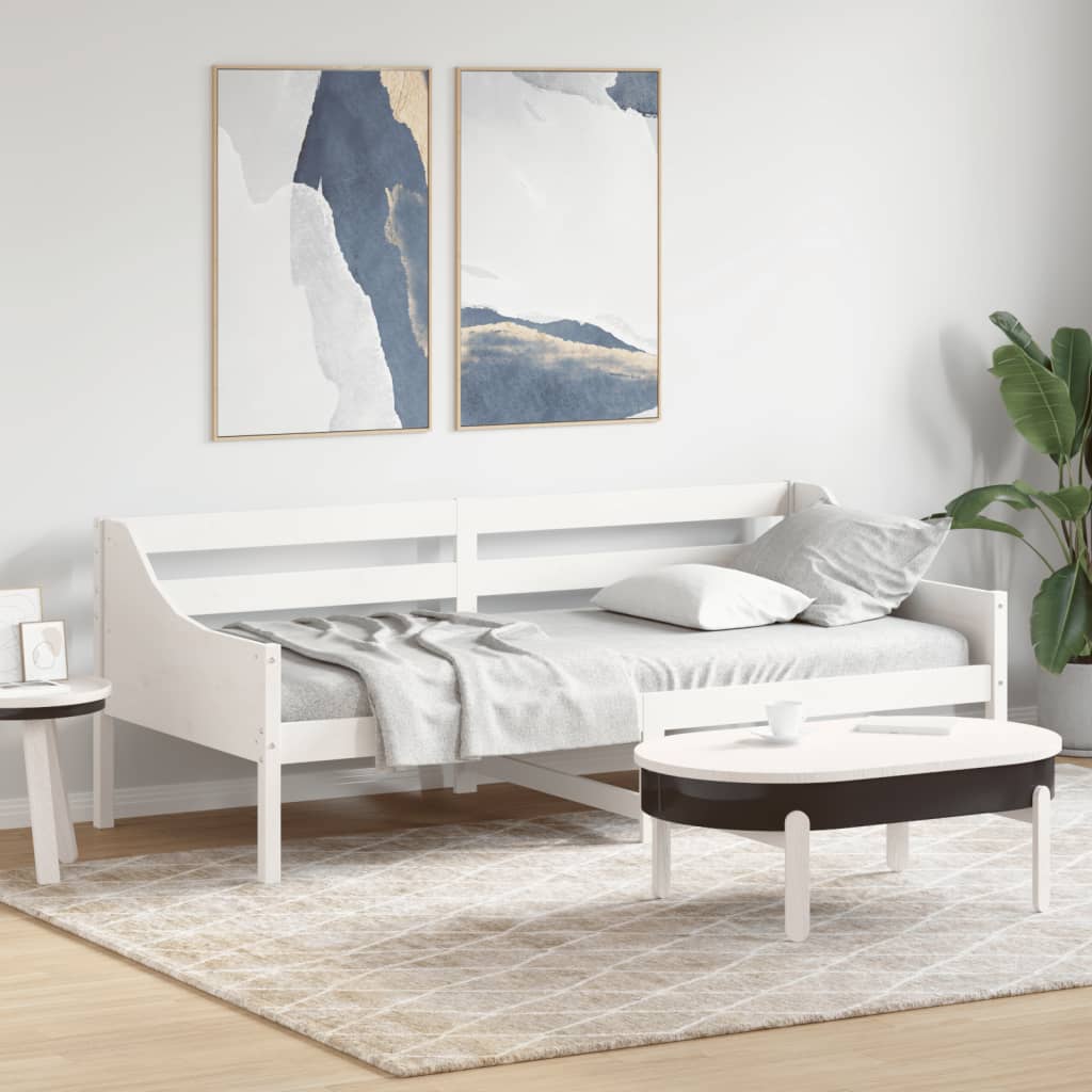 Dormeuse senza Materasso Bianca 80x200 cm Legno Massello Pino