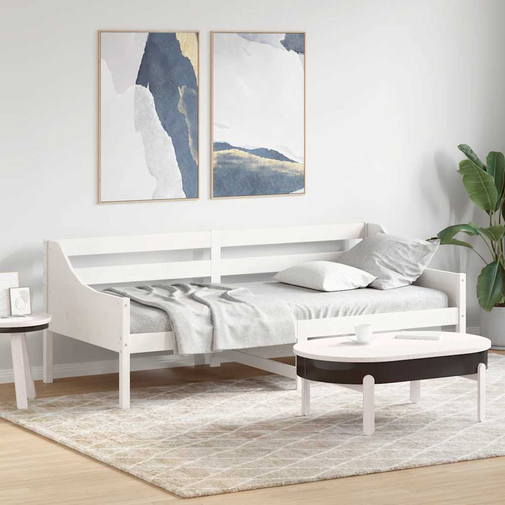 Dormeuse senza Materasso Bianca 90x200 cm Legno Massello Pino