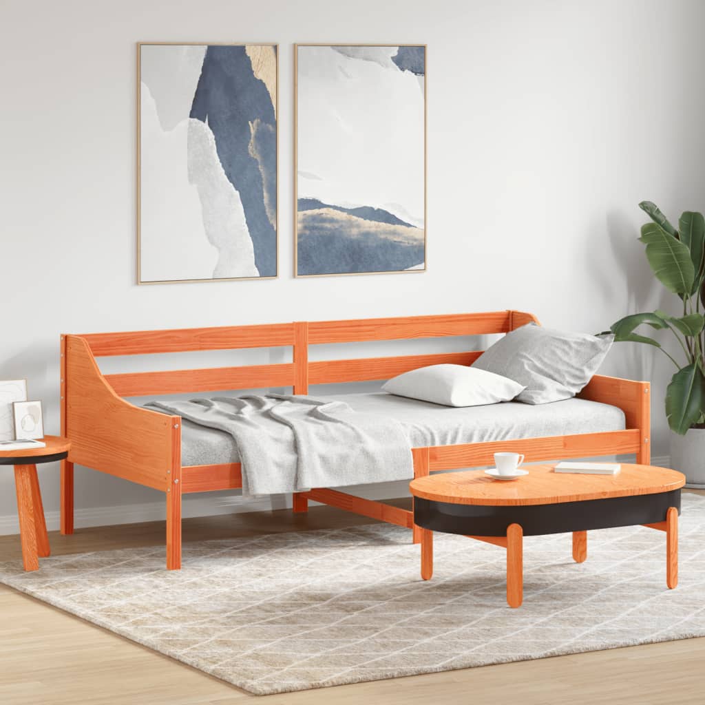 Dormeuse senza Materasso Marrone Cera 100x200 cm Legno di Pino