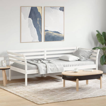 Dormeuse senza Materasso Bianca 80x200 cm Legno Massello Pino