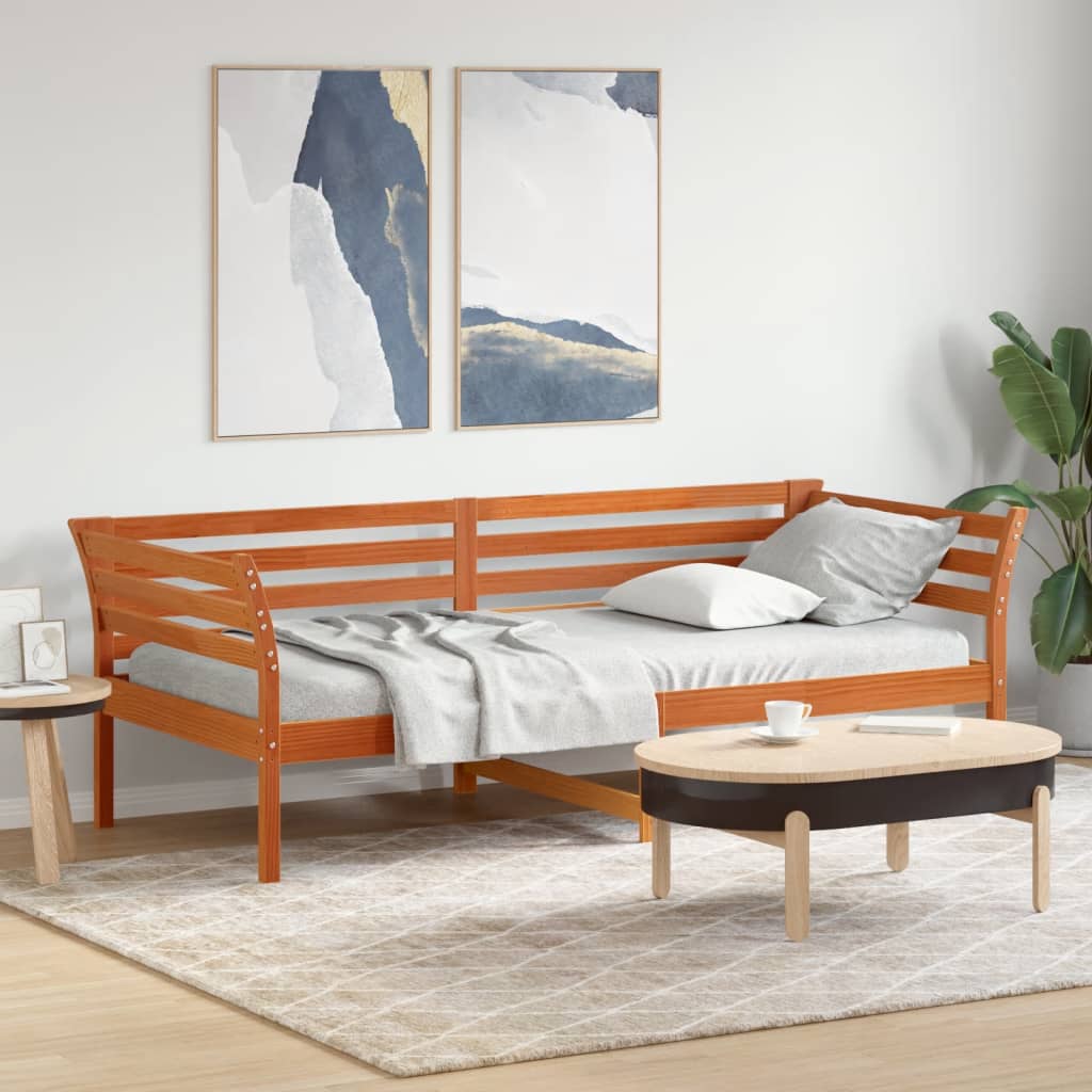 Dormeuse senza Materasso Marrone Cera 100x200 cm Legno di Pino