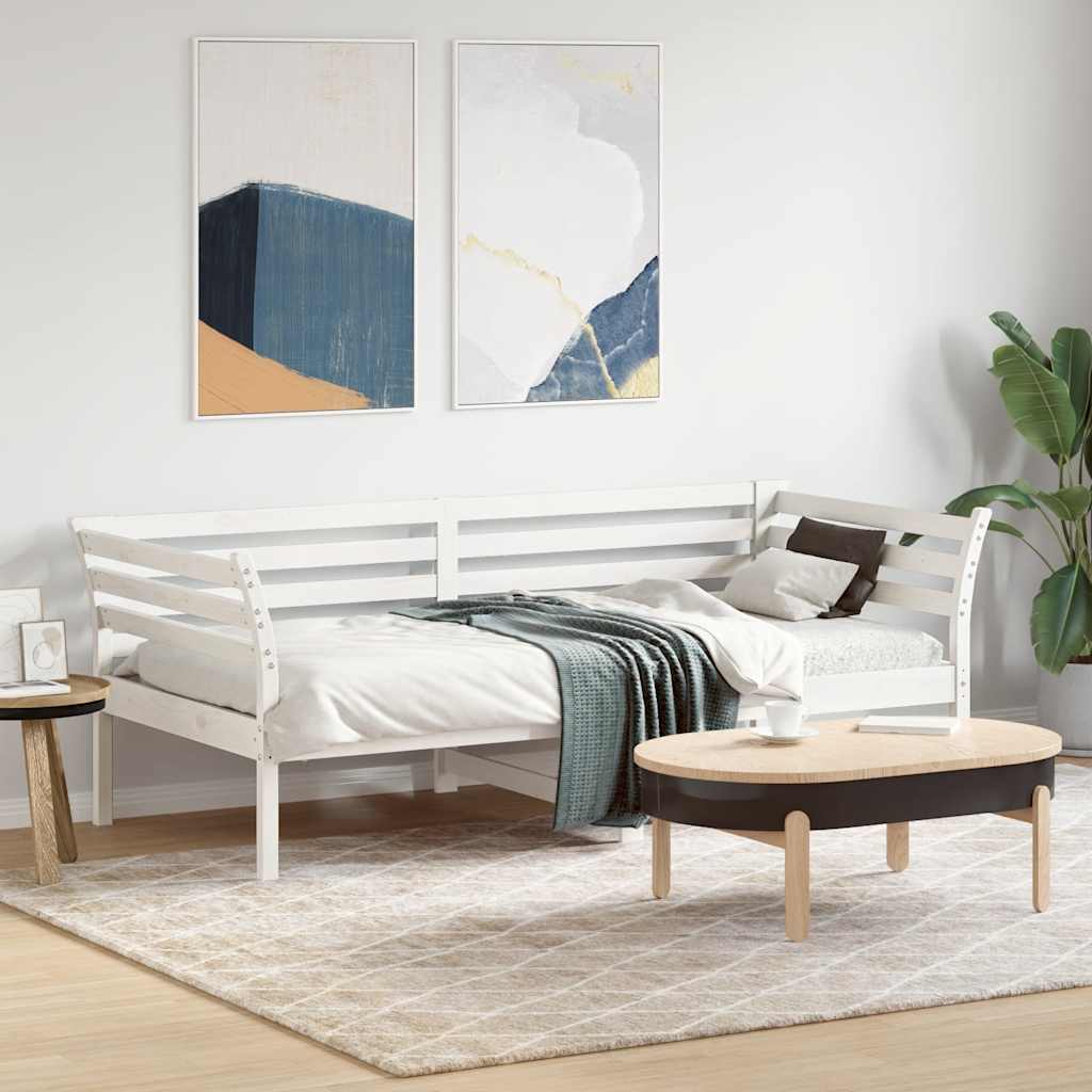 Dormeuse senza Materasso Bianco 75x190 cm in Legno di Pino