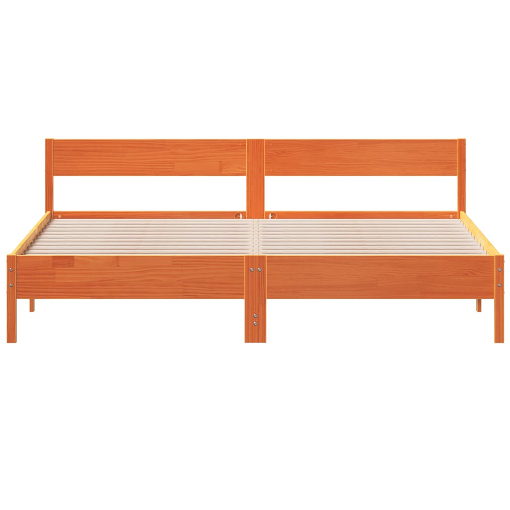 Giroletto senza Materasso Marrone Cera 180x200 cm Legno di Pino