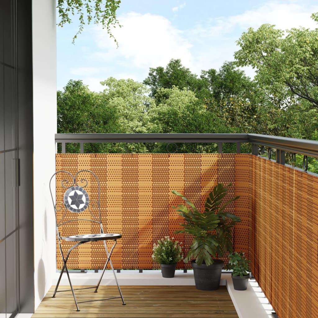 Paravento da Balcone Marrone Chiaro 400x100 cm in Polyrattan