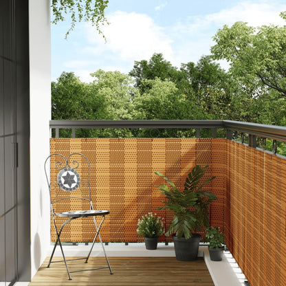 Paravento da Balcone Marrone Chiaro 500x80 cm in Polyrattan