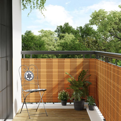 Paravento da Balcone Marrone Chiaro 600x80 cm in Polyrattan
