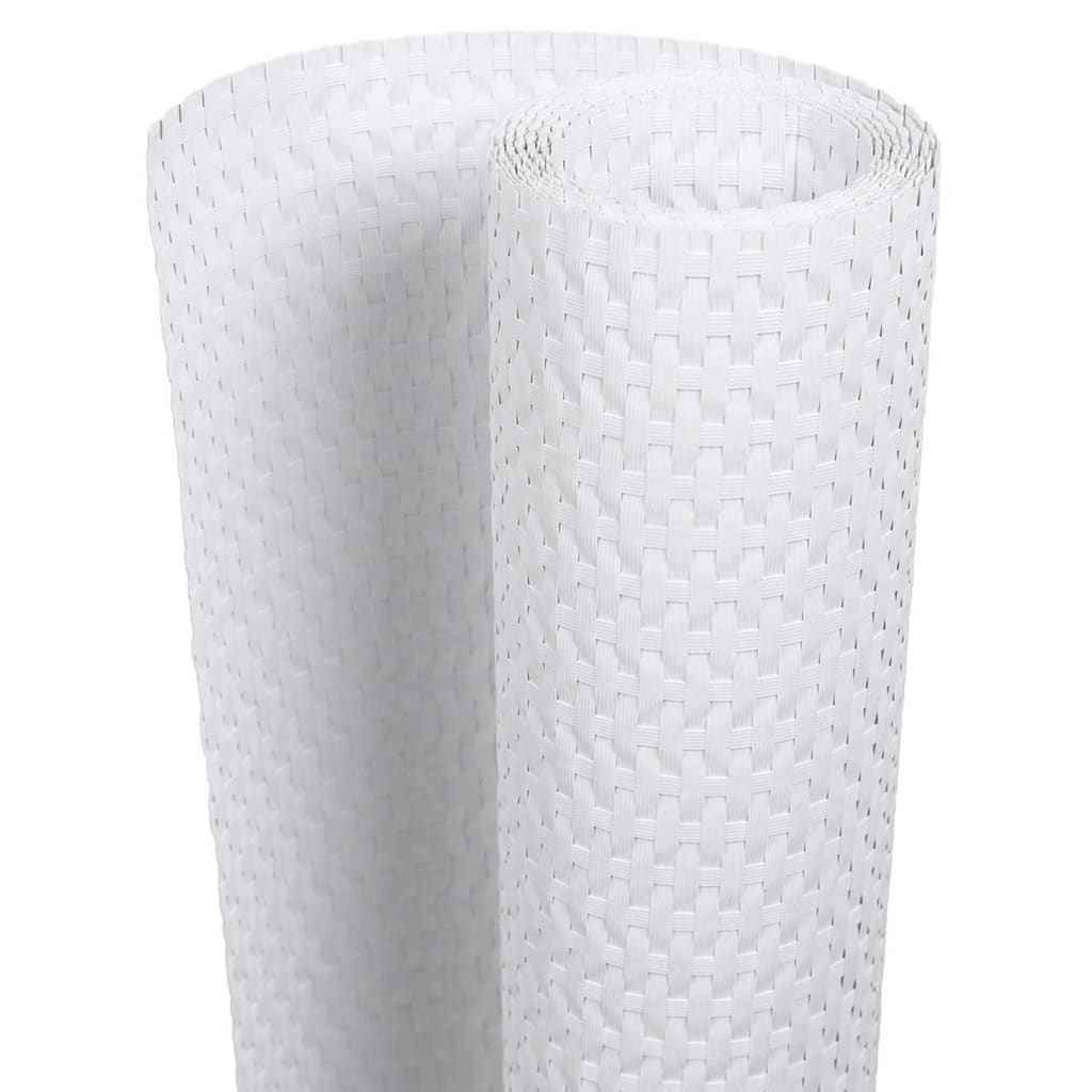 Paravento da Balcone Bianco 300x80 cm in Polyrattan