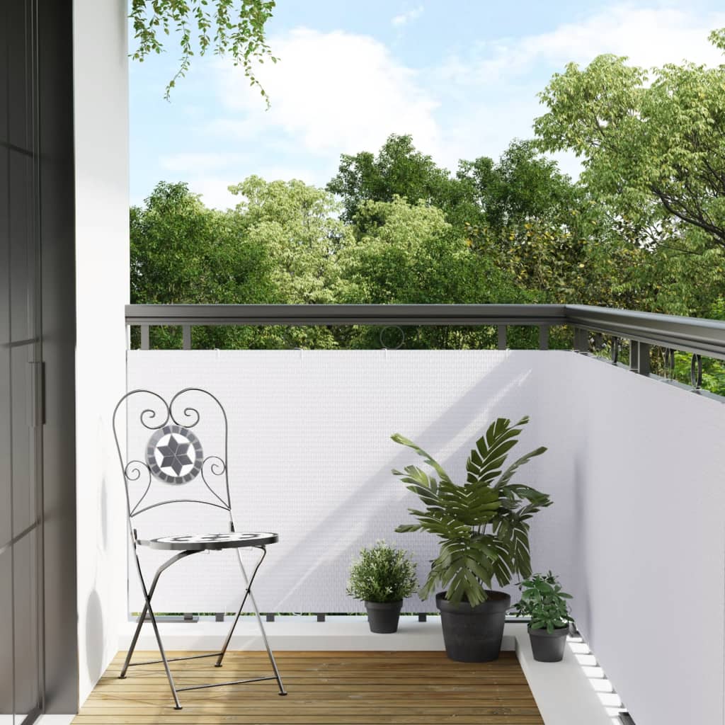 Paravento da Balcone Bianco 400x90 cm in Polyrattan