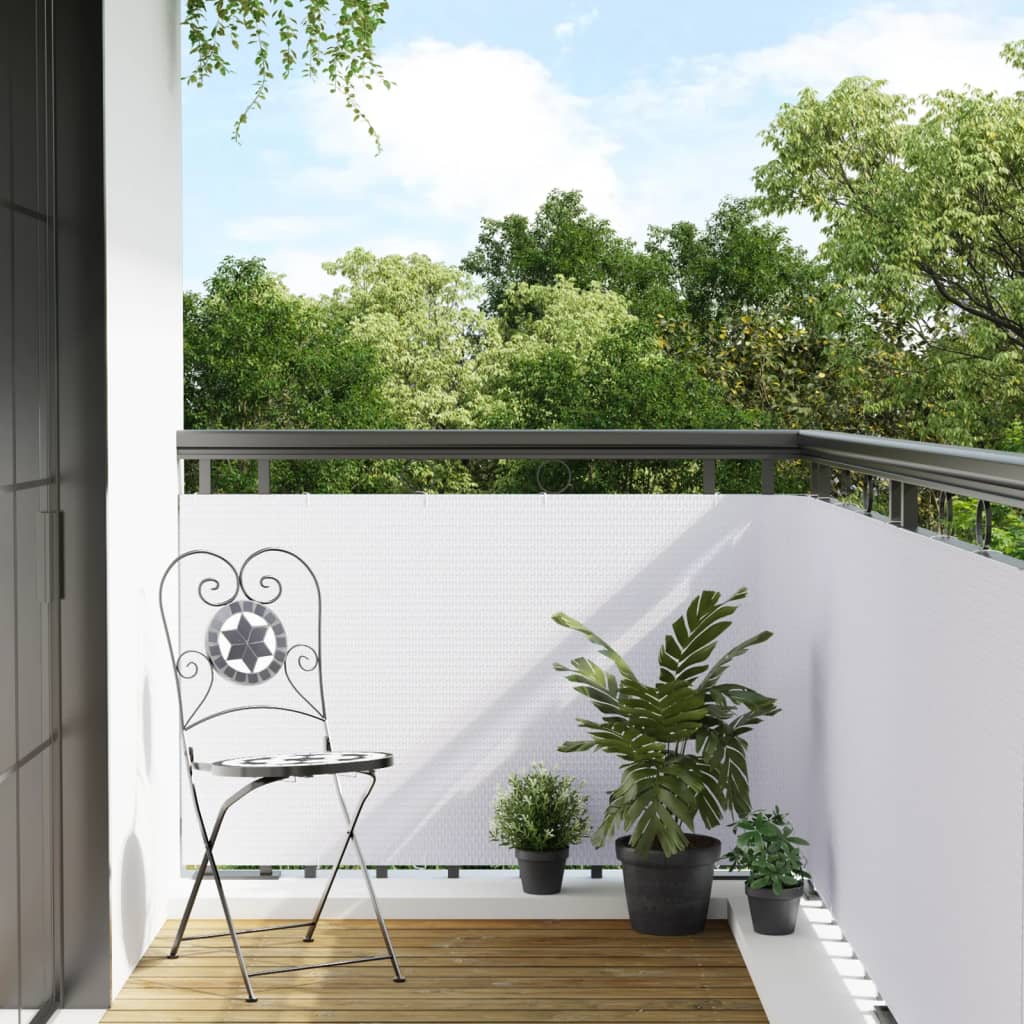 Paravento da Balcone Bianco 1000x80 cm in Polyrattan
