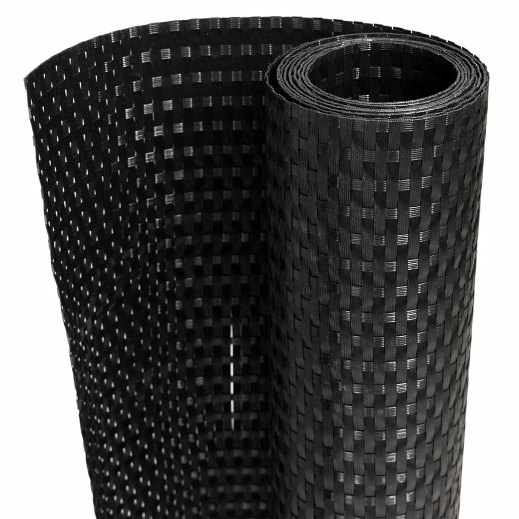 Paravento da Balcone Nero 500x90 cm in Polyrattan
