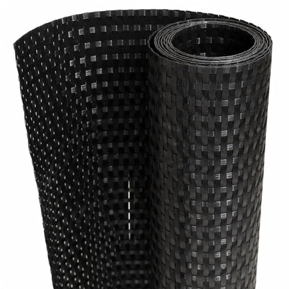 Paravento da Balcone Nero 500x90 cm in Polyrattan