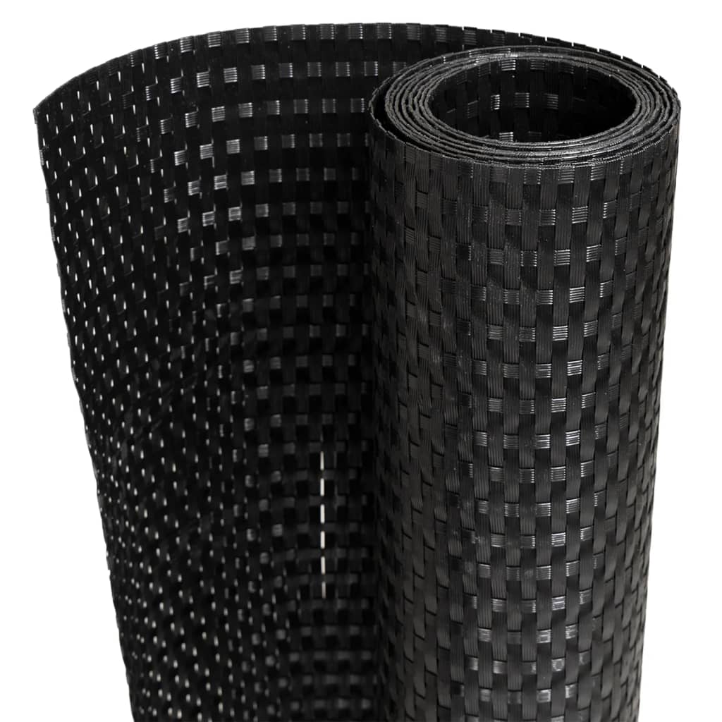Paravento da Balcone Nero 1000x80 cm in Polyrattan
