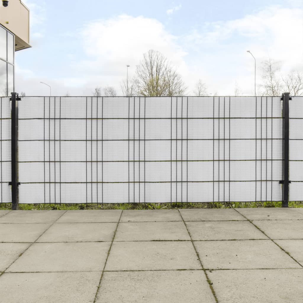 Schermi da Balcone 5 pz Bianchi 255x19 cm in Polyrattan