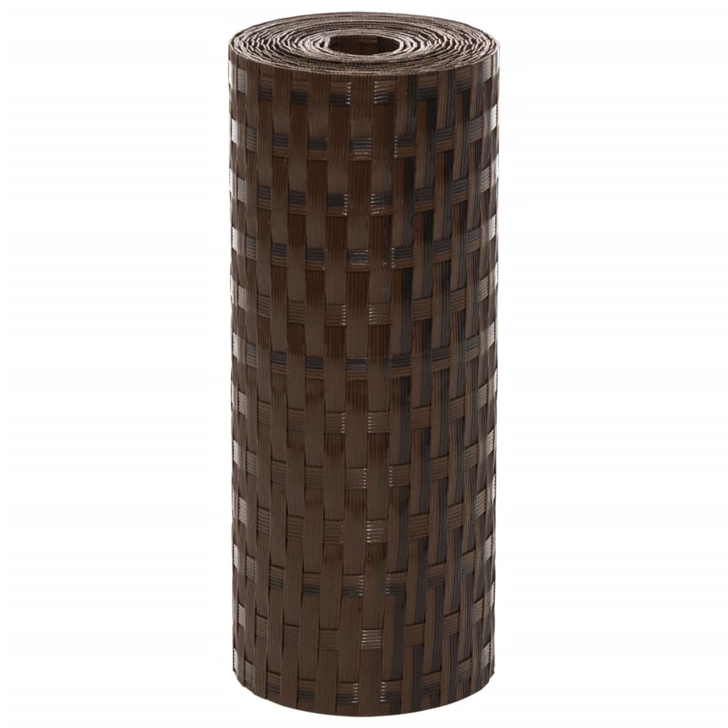 Schermi da Balcone 10 pz Marrone e Nero 255x19 cm in Polyrattan