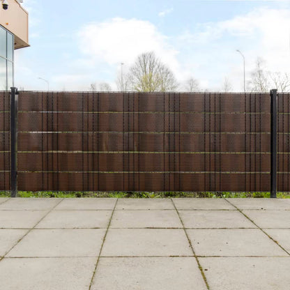 Schermi da Balcone 10 pz Marrone e Nero 255x19 cm in Polyrattan