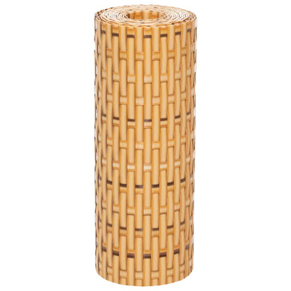 Schermi da Balcone 5 pz Marrone Chiaro 255x19 cm in Polyrattan