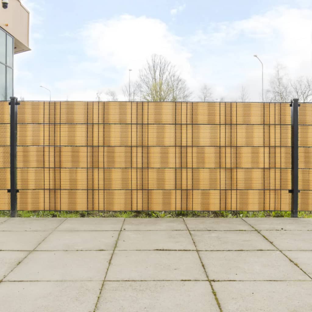 Schermi da Balcone 5 pz Marrone Chiaro 255x19 cm in Polyrattan