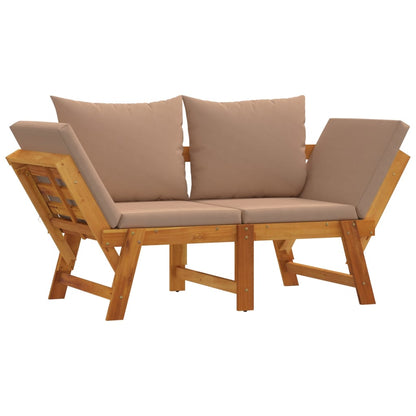 Panca da Giardino con Cuscini 2-in-1 in Legno di Acacia