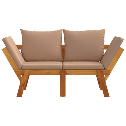 Panca da Giardino con Cuscini 2-in-1 in Legno di Acacia