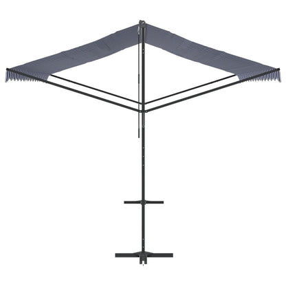 Tenda da Sole Blu e Bianca 400x300 cm in Tessuto e Acciaio