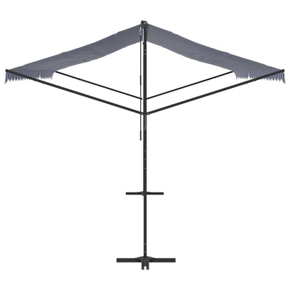 Tenda da Sole Blu e Bianca 500x300 cm in Tessuto e Acciaio