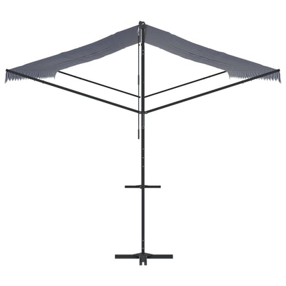 Tenda da Sole Blu e Bianca 600x300 cm in Tessuto e Acciaio