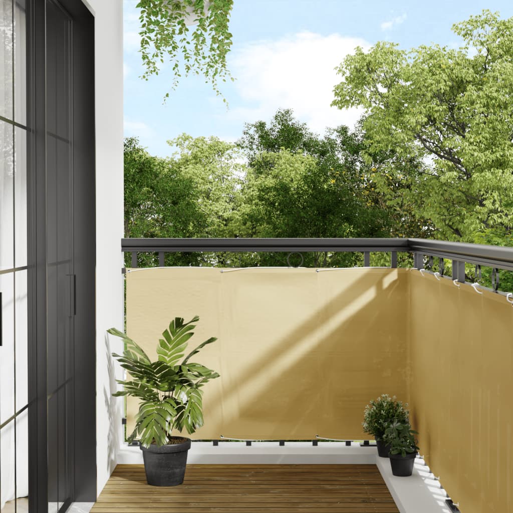 Paravento da Balcone Sabbia 90x1000 cm 100% Poliestere Oxford