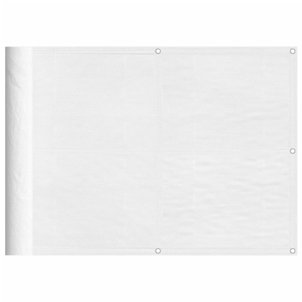 Paravento da Balcone Bianco 75x800 cm 100% Poliestere Oxford