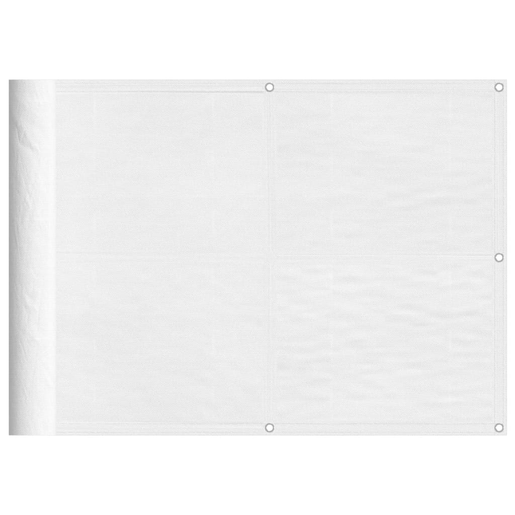 Paravento da Balcone Bianco 75x1000 cm 100% Poliestere Oxford