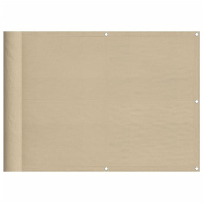 Paravento da Balcone Beige 75x700 cm 100% Poliestere Oxford