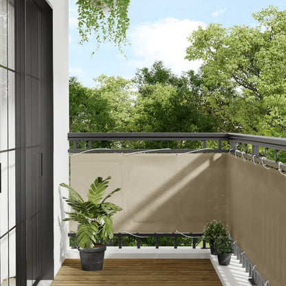 Paravento da Balcone Beige 75x700 cm 100% Poliestere Oxford