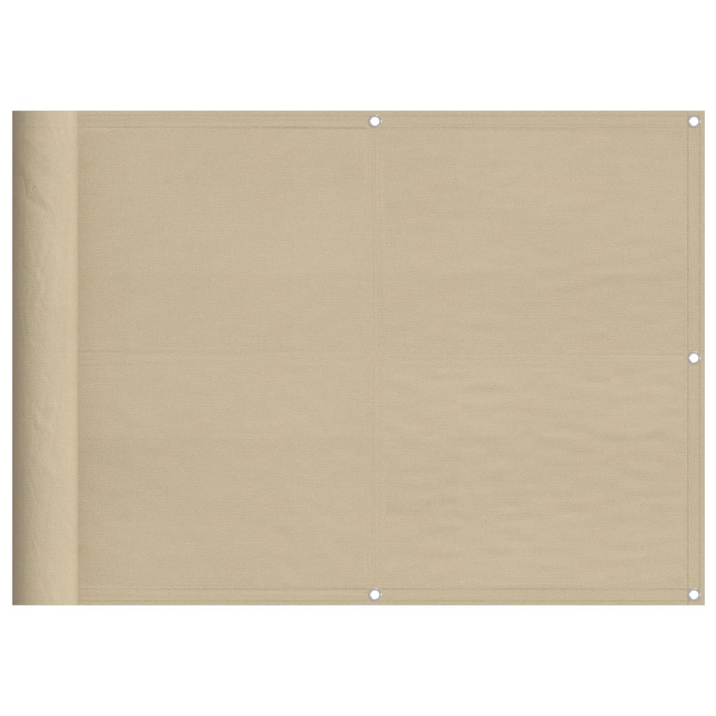 Paravento da Balcone Beige 75x1000 cm 100% Poliestere Oxford