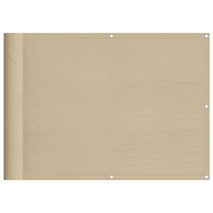Paravento da Balcone Beige 75x1000 cm 100% Poliestere Oxford