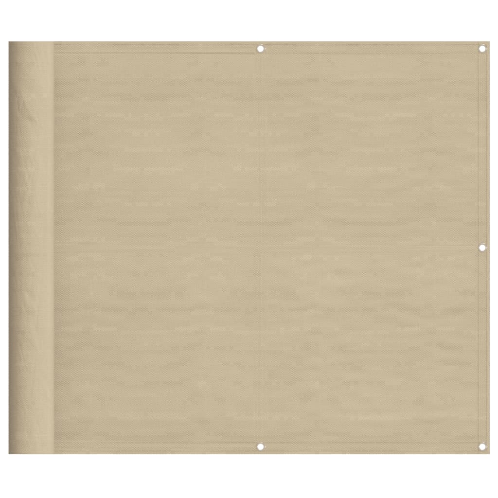Paravento da Balcone Beige 90x1000 cm 100% Poliestere Oxford