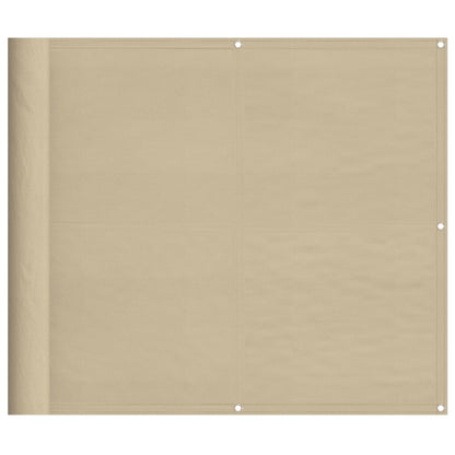 Paravento da Balcone Beige 90x1000 cm 100% Poliestere Oxford