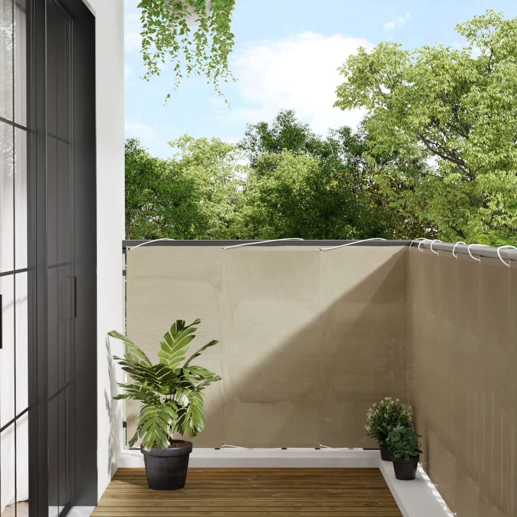 Paravento da Balcone Beige 120x700 cm 100% Poliestere Oxford