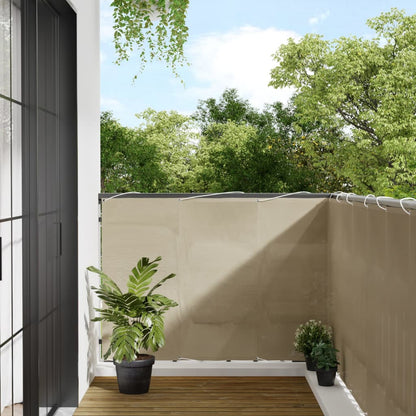 Paravento da Balcone Beige 120x1000 cm 100% Poliestere Oxford