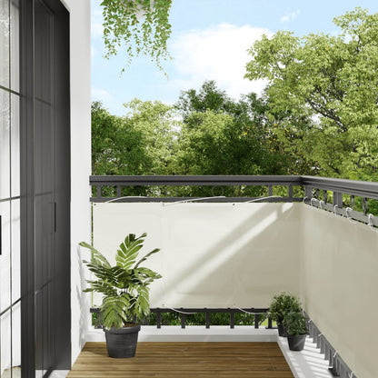 Paravento da Balcone Crema 75x800 cm 100% Poliestere Oxford